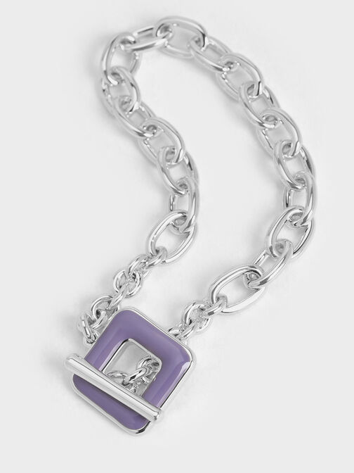 Ellowyn Square Chain-Link Bracelet, Lilac, hi-res