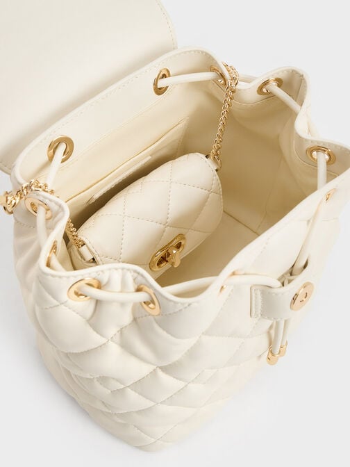 Aubrielle Quilted Backpack, Cream, hi-res