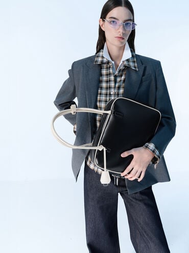 Bolso bowling grande Sianna bicolor, Multicolor, hi-res