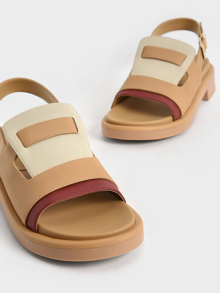 Blake Leather Slingback Heeled Sandals, Tan, hi-res