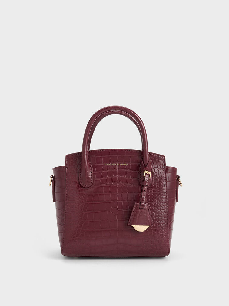 CHARLES & KEITH Red Structured Handbag  Structured handbags, Bags, Classic  handbags