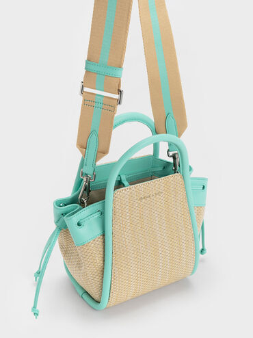 Ashby Raffia Tote Bag, Mint Green, hi-res
