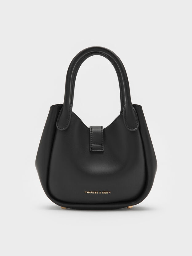 Agatha Chain-Accent Tote Bag, Black, hi-res