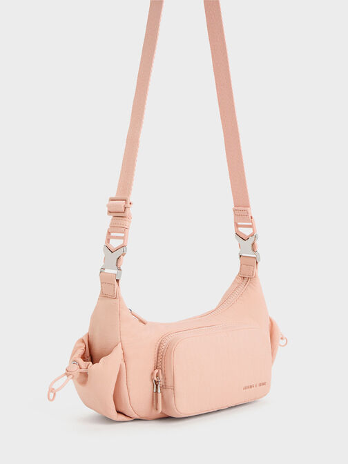 Soleil Nylon Shoulder Bag, Pink, hi-res