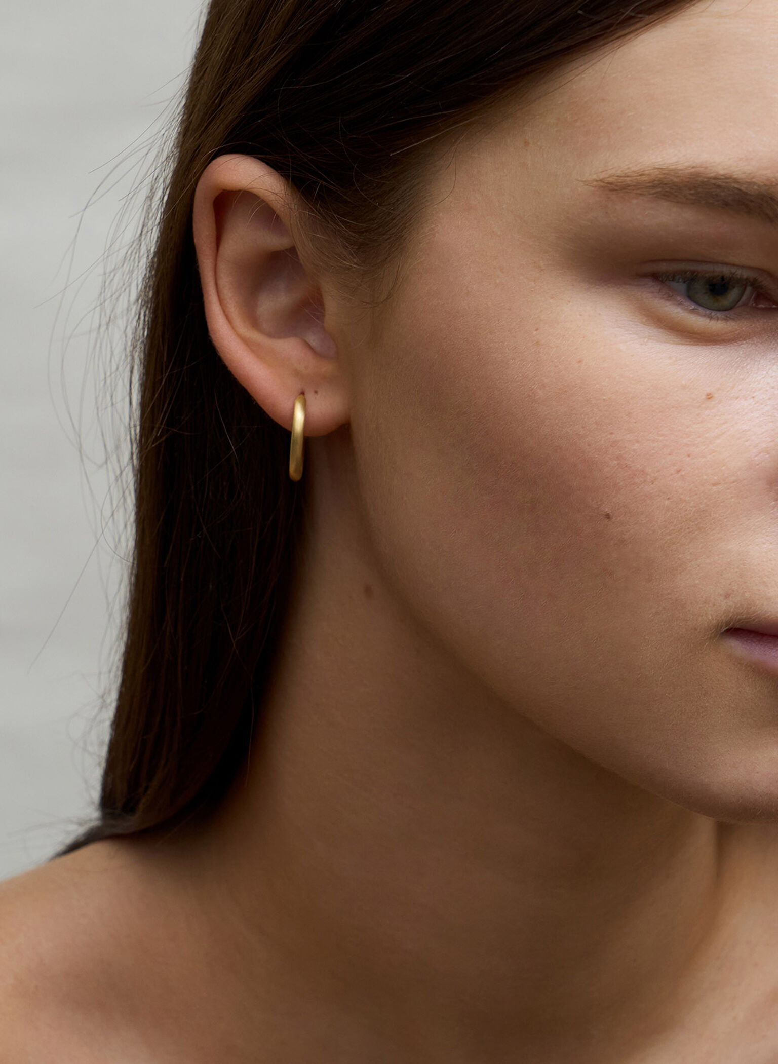 Hoop Earrings, Brush Gold, hi-res