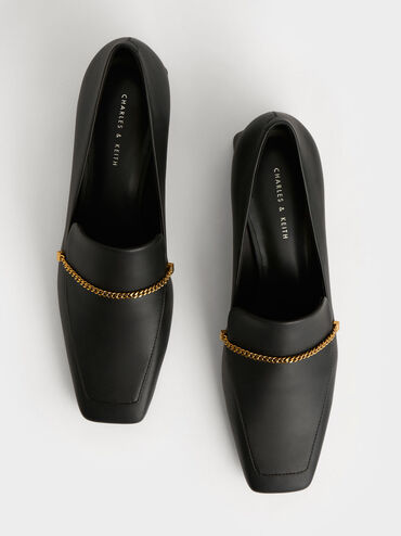 Chain-Link Loafers, Black, hi-res