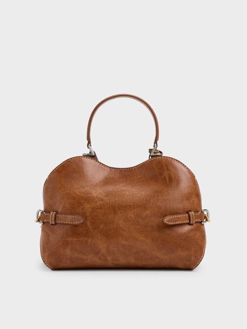 Delfina Chain Side-Belt Tote Bag, Distressed Tan, hi-res