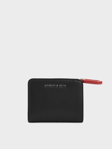 Mini Top Zip Small Wallet, Black, hi-res