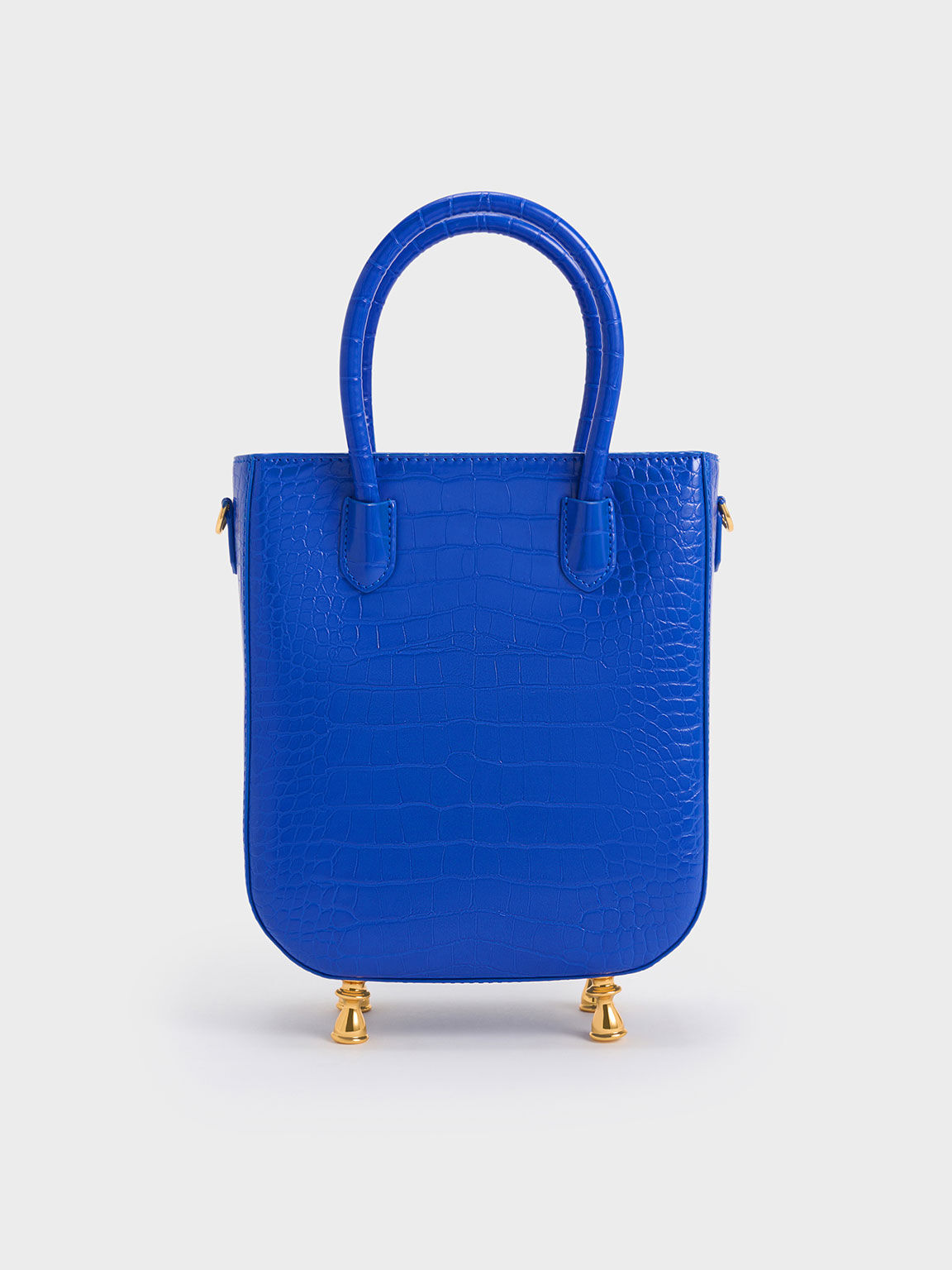 Meriah Croc-Embossed Tote Bag, Cerulean, hi-res