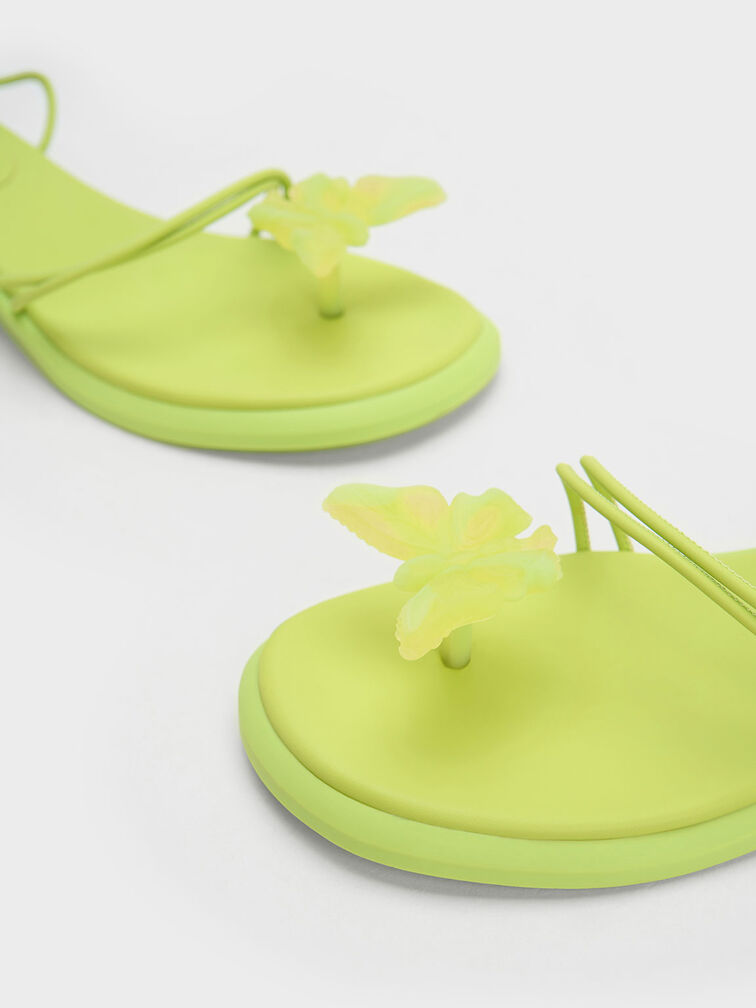 Lime Butterfly Tie-Around Sandals - CHARLES & KEITH US