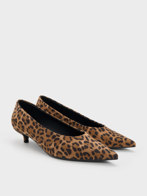 Emelia Leopard-Print Kitten Heels, Animal Print Natural, hi-res