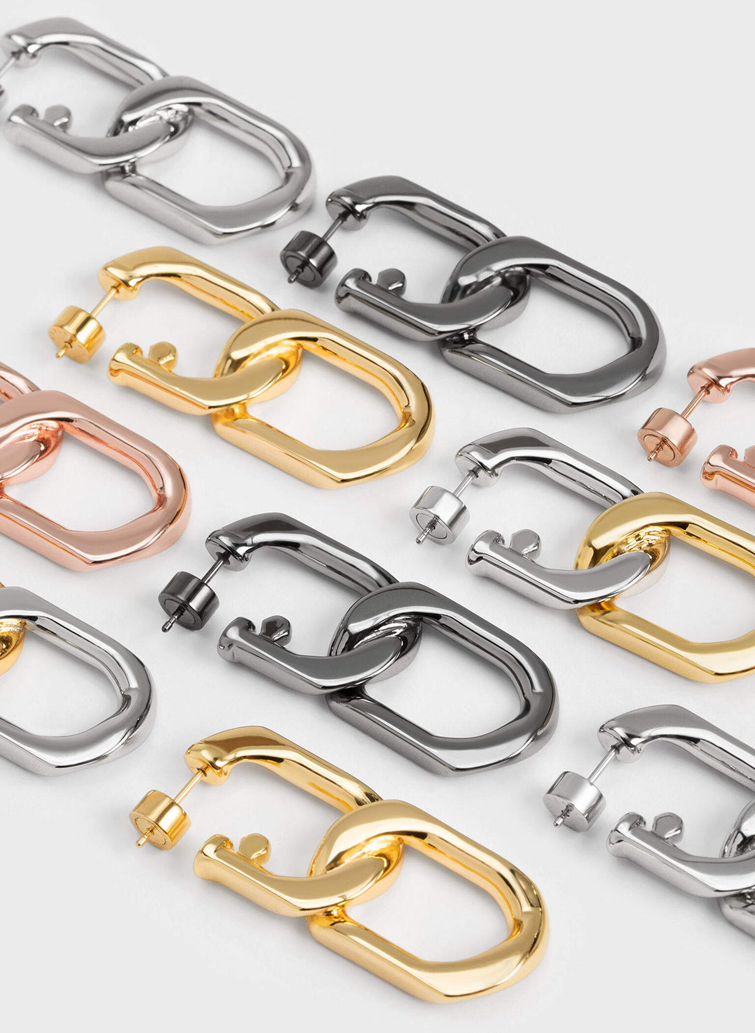 Gabine Chain-Link Drop Earrings, Gold, hi-res