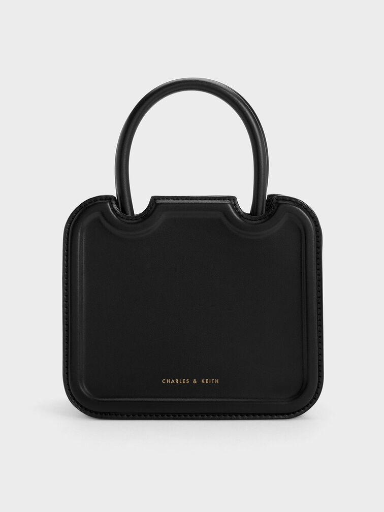 Black Classic Double Top Handle Bag - CHARLES & KEITH US