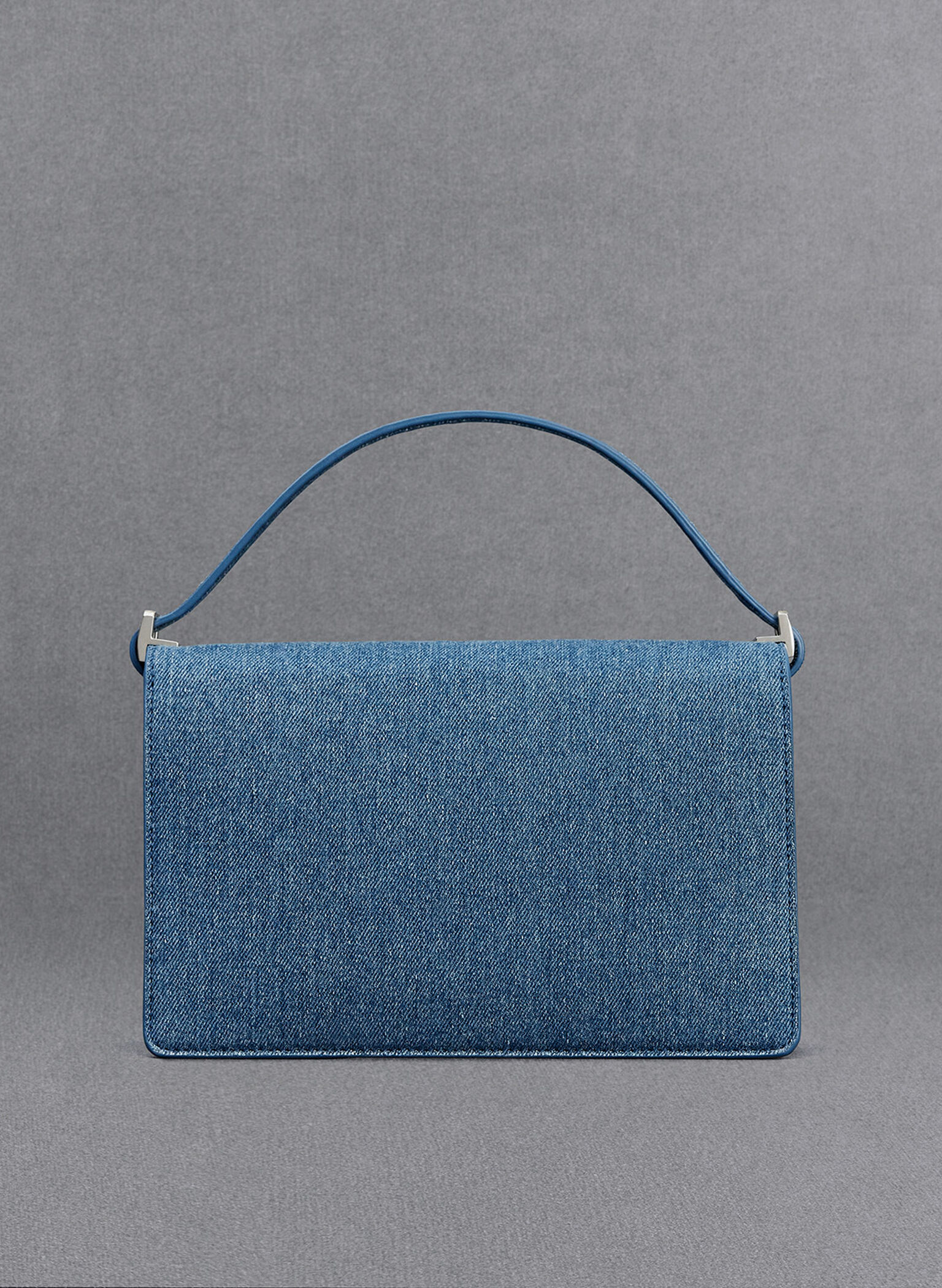 Denim Shoulder Bag, Blue, hi-res