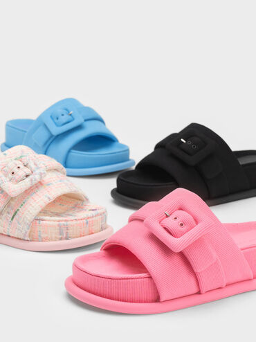Sandalias Tejidas con Hebilla, Rosa, hi-res