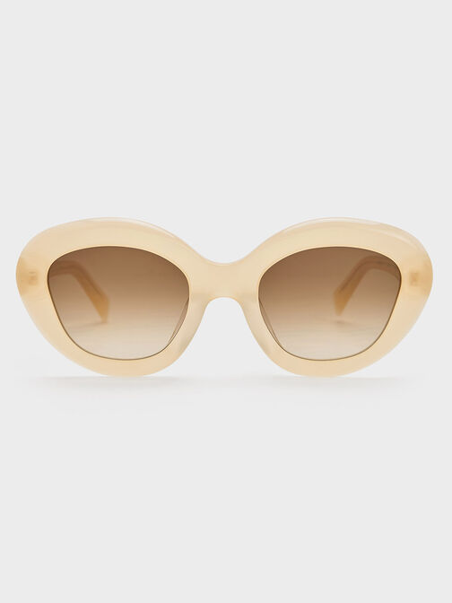Recycled Acetate Cateye Sunglasses, Butter, hi-res