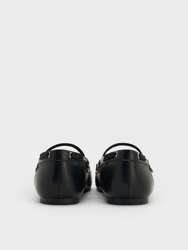 Bow Boat-Shoe Flats, Black, hi-res