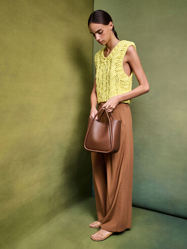 Mini Lyla Tubular Tote Bag, Chocolate, hi-res