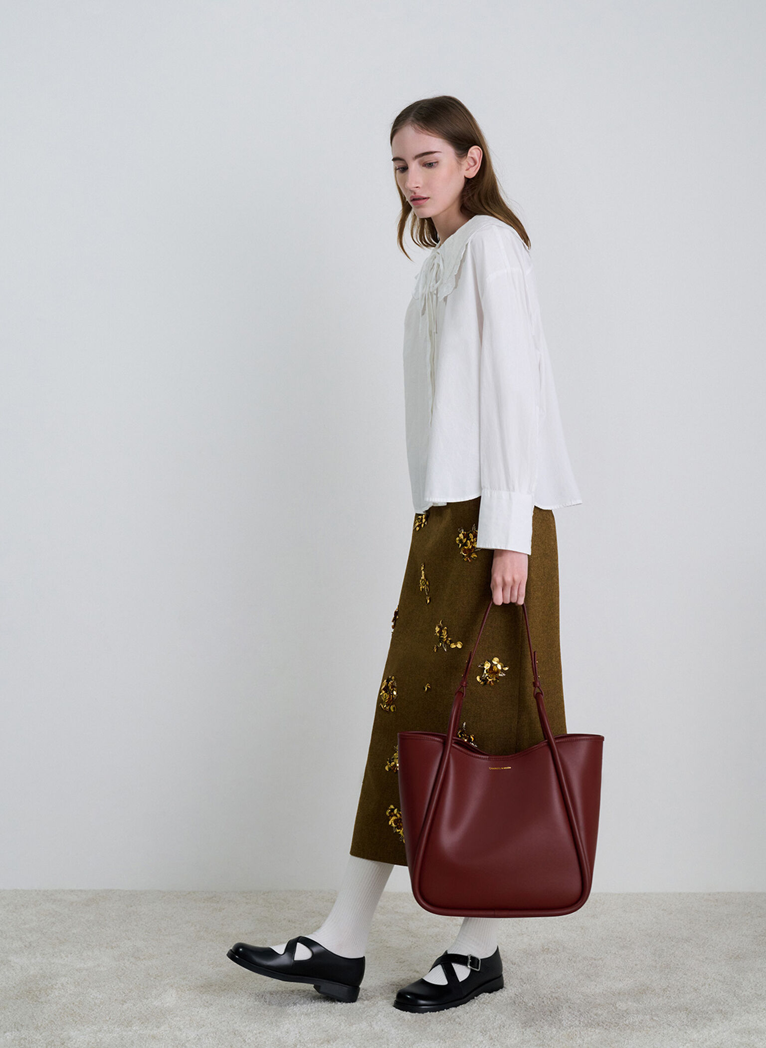 Bolso tote holgado tubular Lyla, Ciruela de mora, hi-res