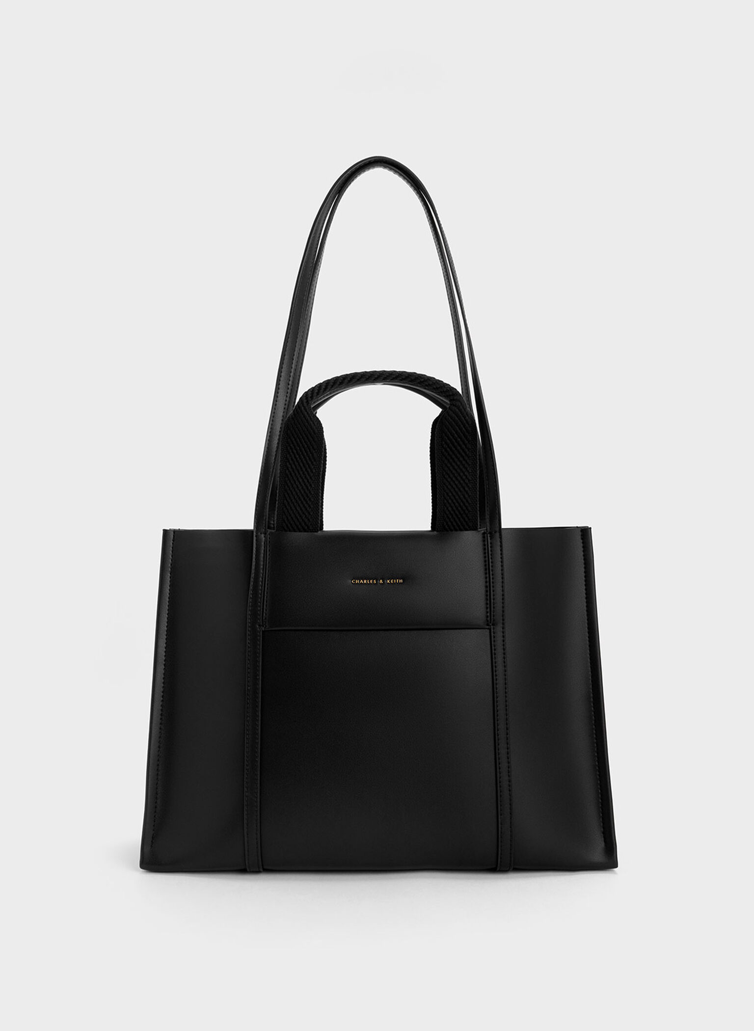 Charles & Keith - Women's Shalia Tote Bag, Black, XL