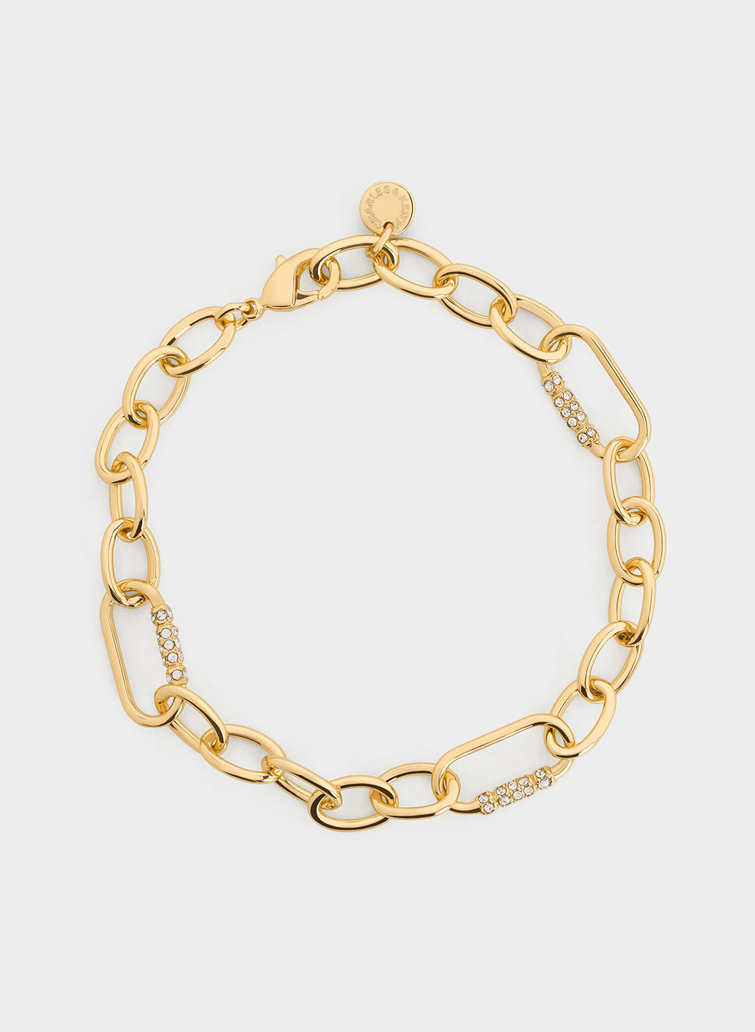 Reagan Crystal Chain-Link Bracelet, Gold, hi-res