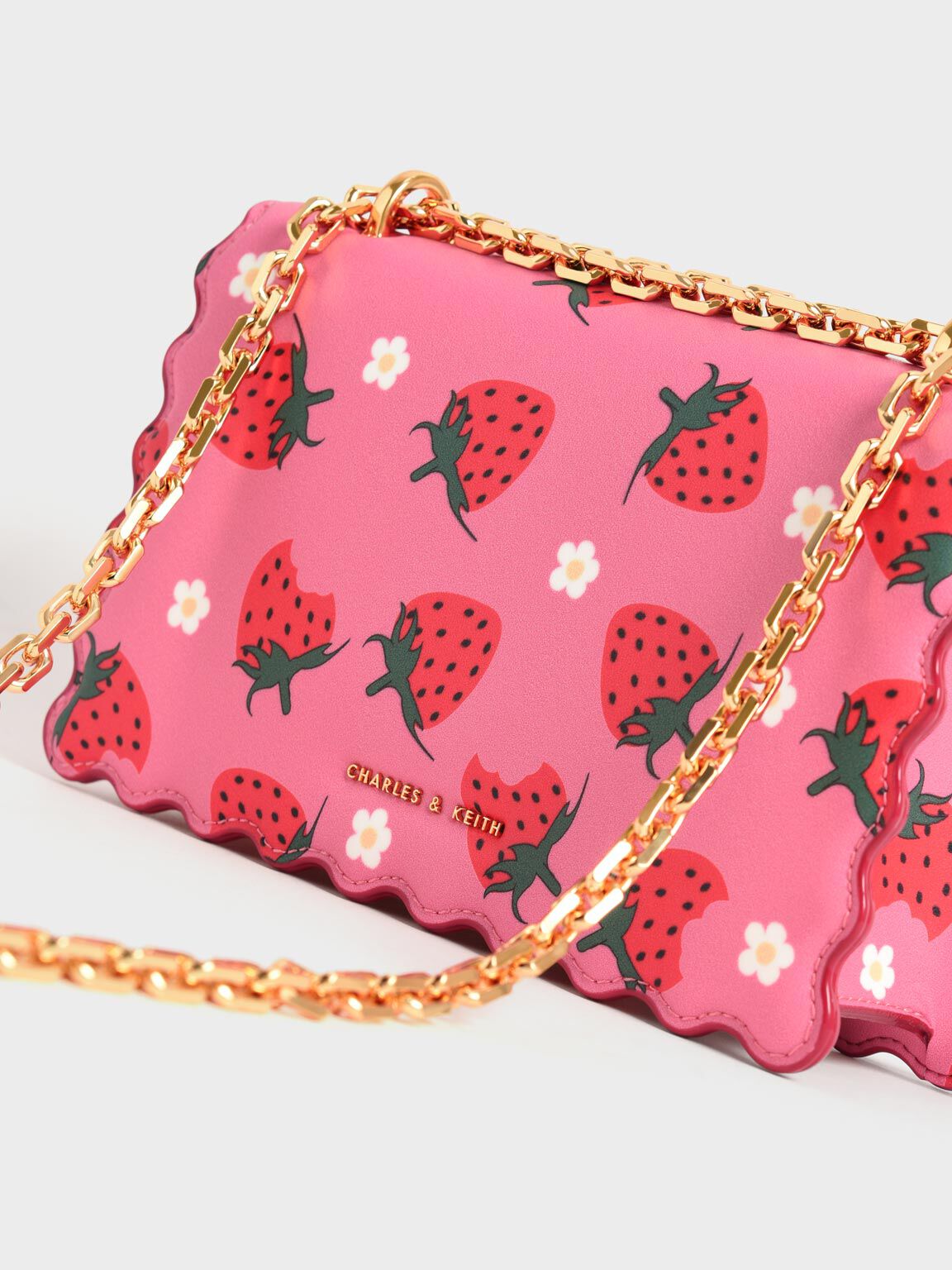 Rowan 草莓串珠鍊條包, 粉紅色, hi-res