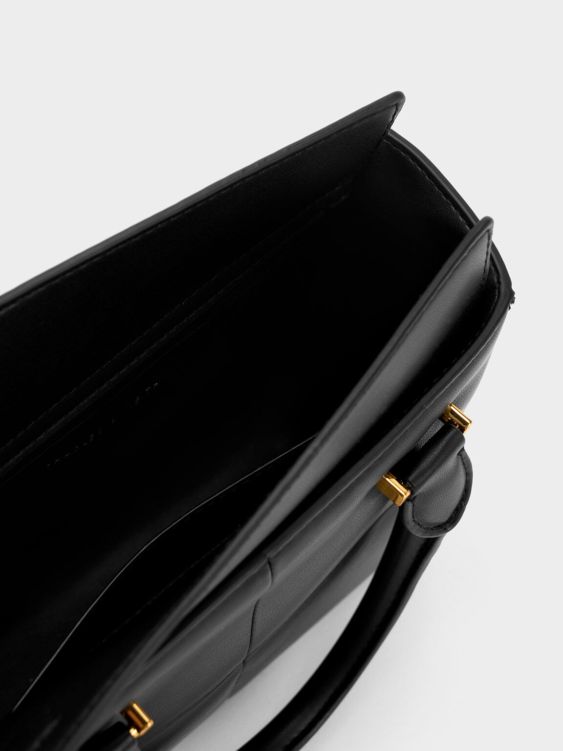 Black Georgette Square Tote Bag CHARLES KEITH KR