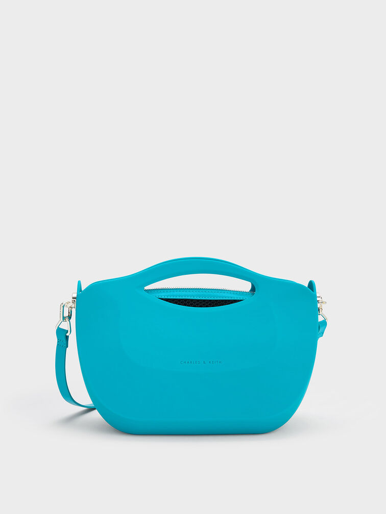 Blue Curved Handle Shoulder Bag - CHARLES & KEITH UK