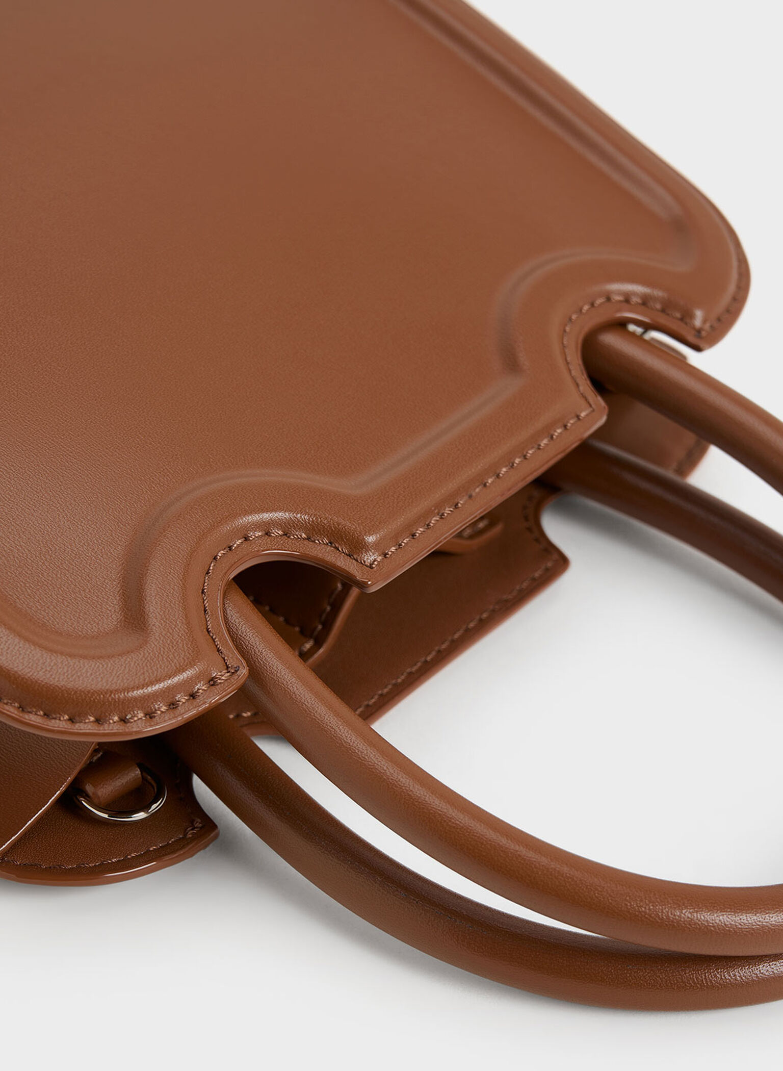 Perline Sculptural Top Handle Bag, Chocolate, hi-res