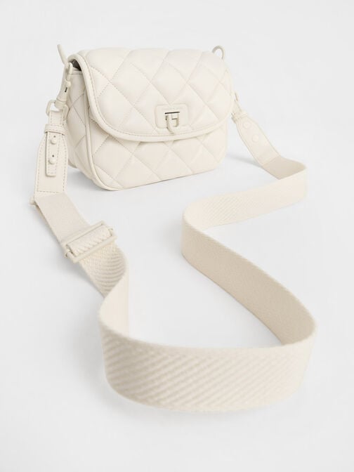 Cressida Quilted Crossbody Bag, Cream, hi-res