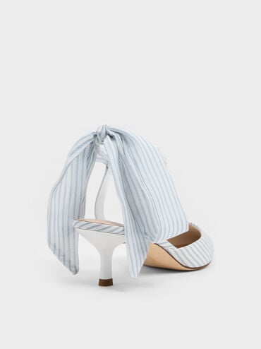 Striped Tie-Around Pointed Kitten Heels, Multi, hi-res
