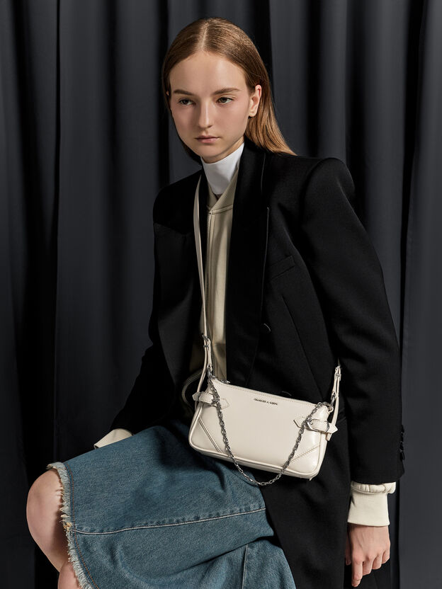 Antonella Chain-Strap Crossbody Bag, Cream, hi-res