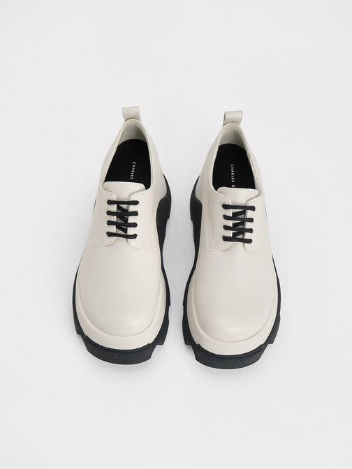 Triana Two-Tone Chunky Oxfords, White, hi-res