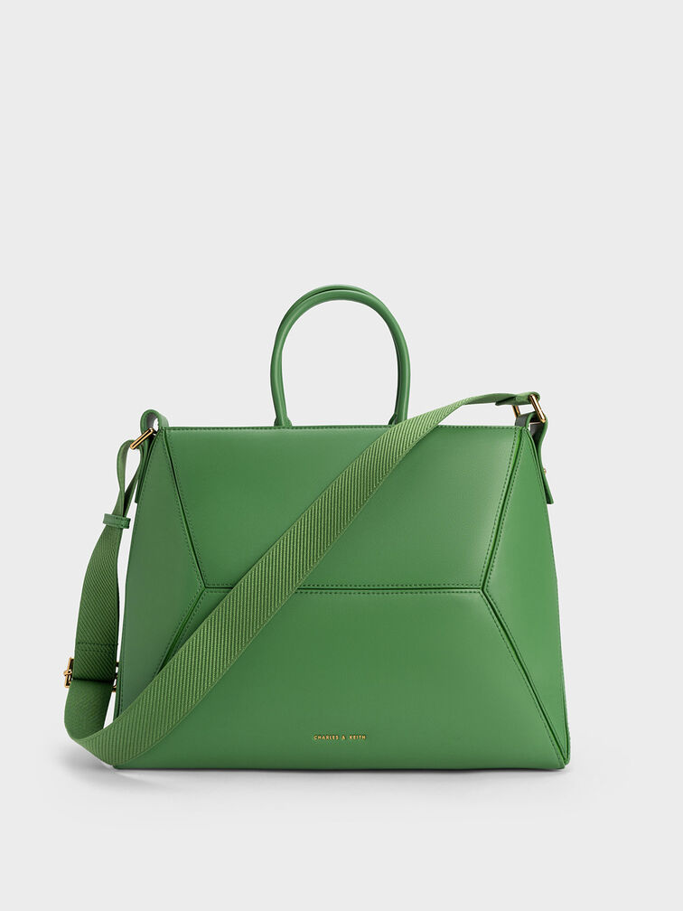 Nasrin Geometric Tote Bag, Green, hi-res