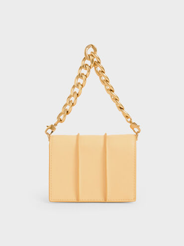 Arlys Chunky Chain Handle Mini Wallet, Yellow, hi-res