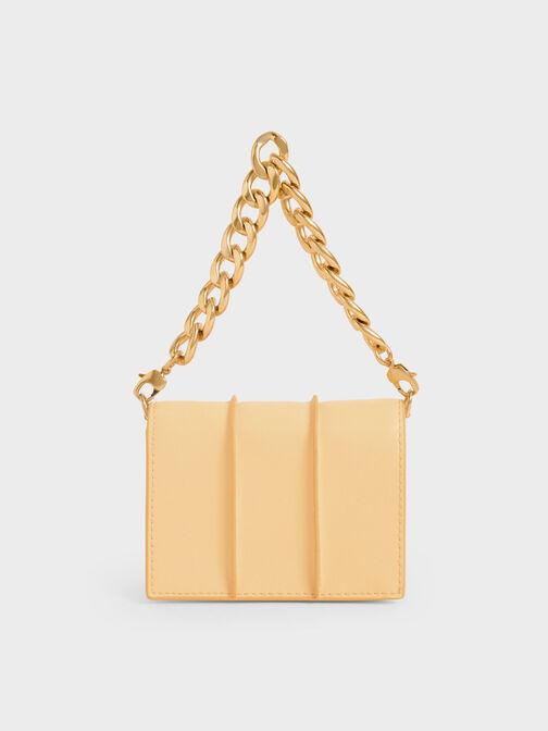 Arlys Chunky Chain Handle Mini Wallet, Yellow, hi-res