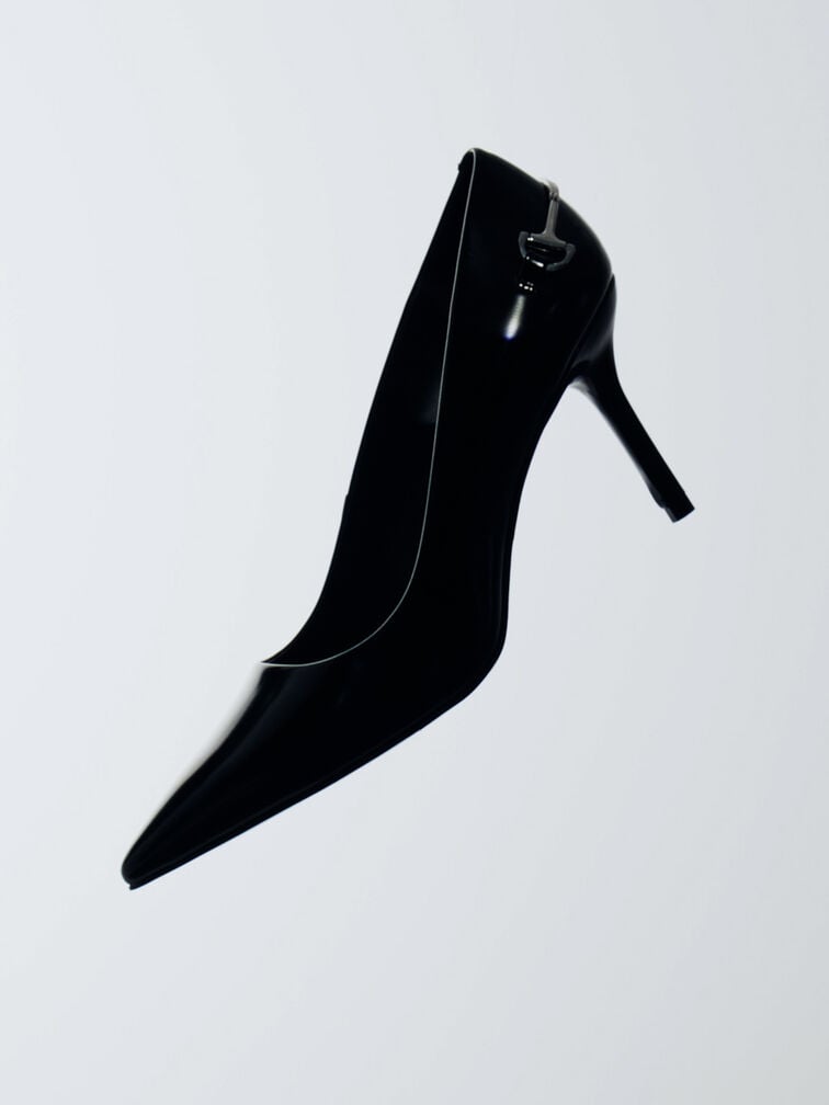Erinna Metallic-Accent Pointed-Toe Pumps, Black Box, hi-res