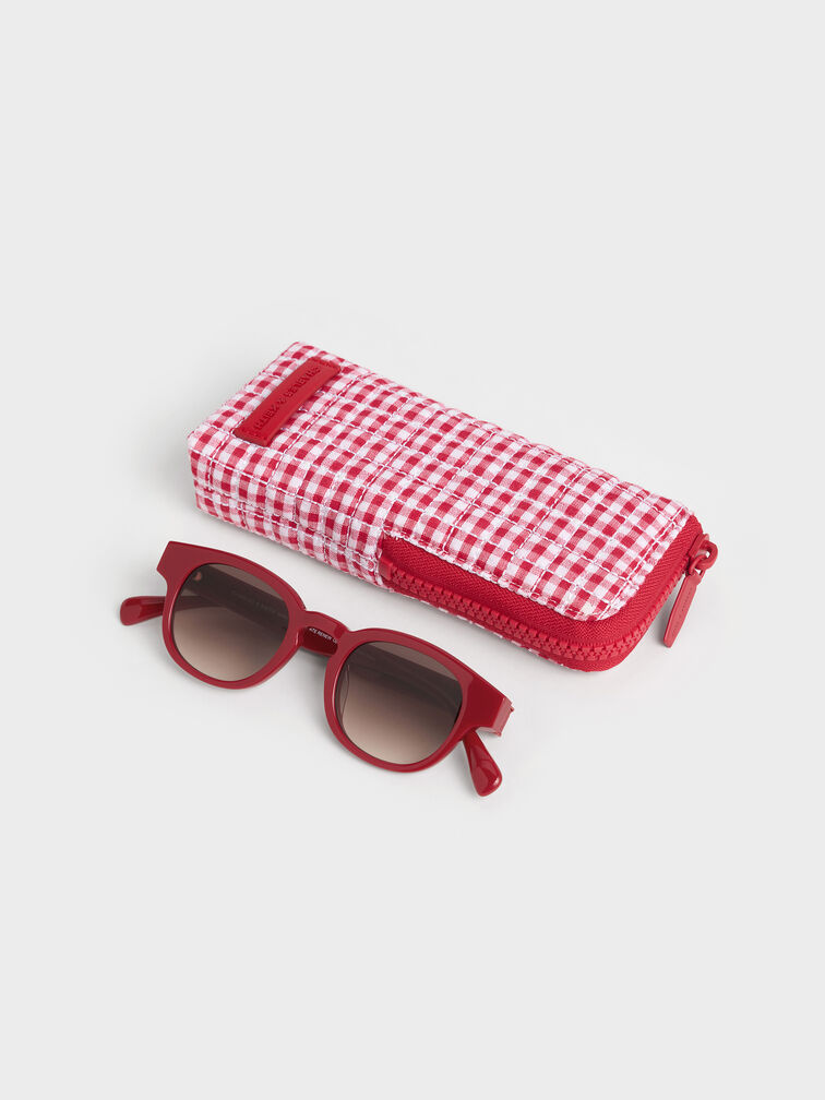 Girls' Gabine Sunglasses, Red, hi-res