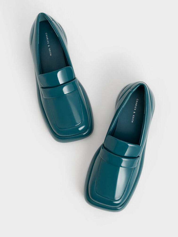 Lula Patent Penny Loafers, Turquoise, hi-res