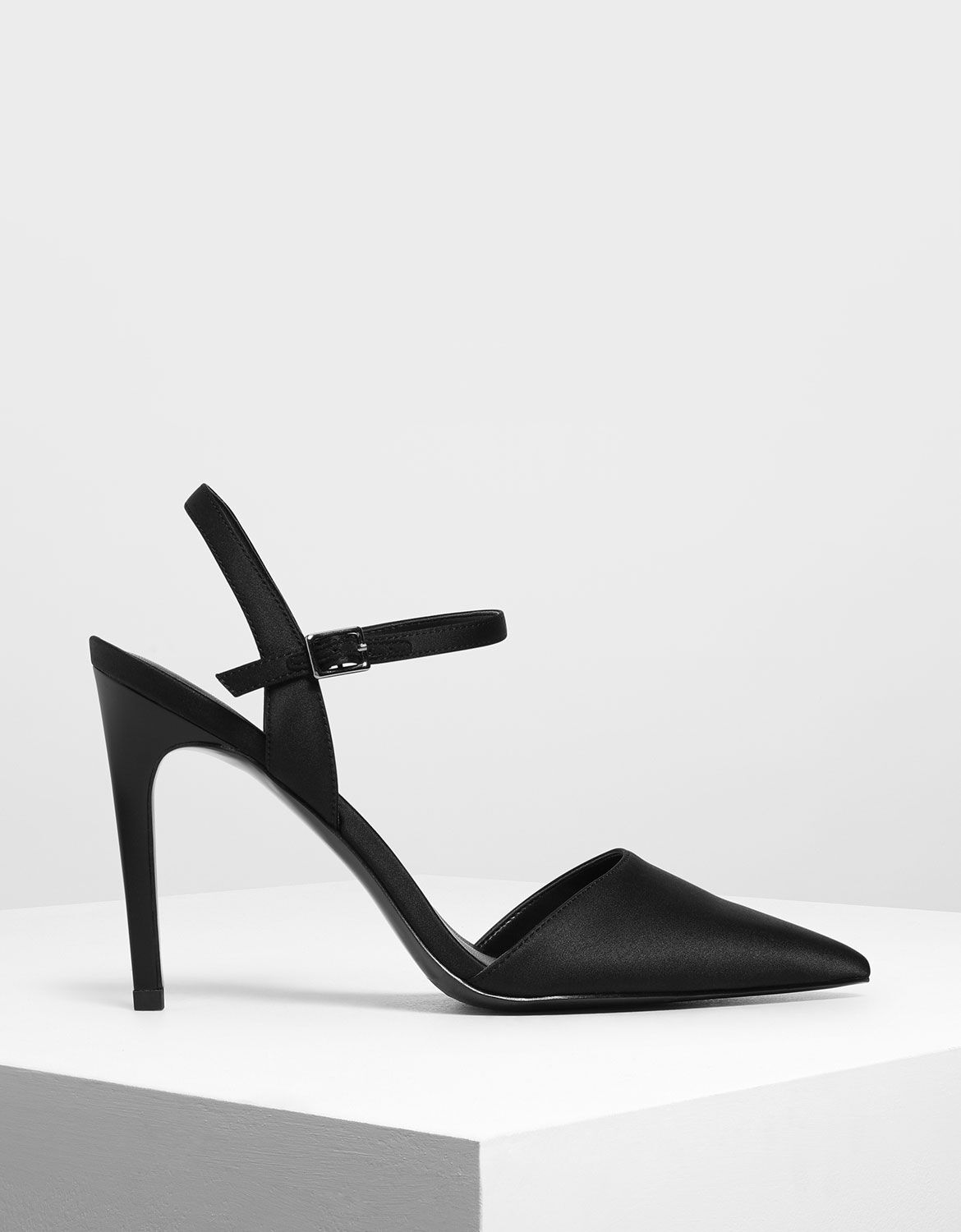 Black covered heels clearance