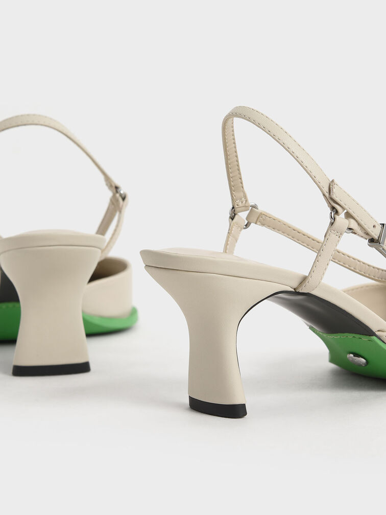 Leather Blade Heel Pumps, Chalk, hi-res