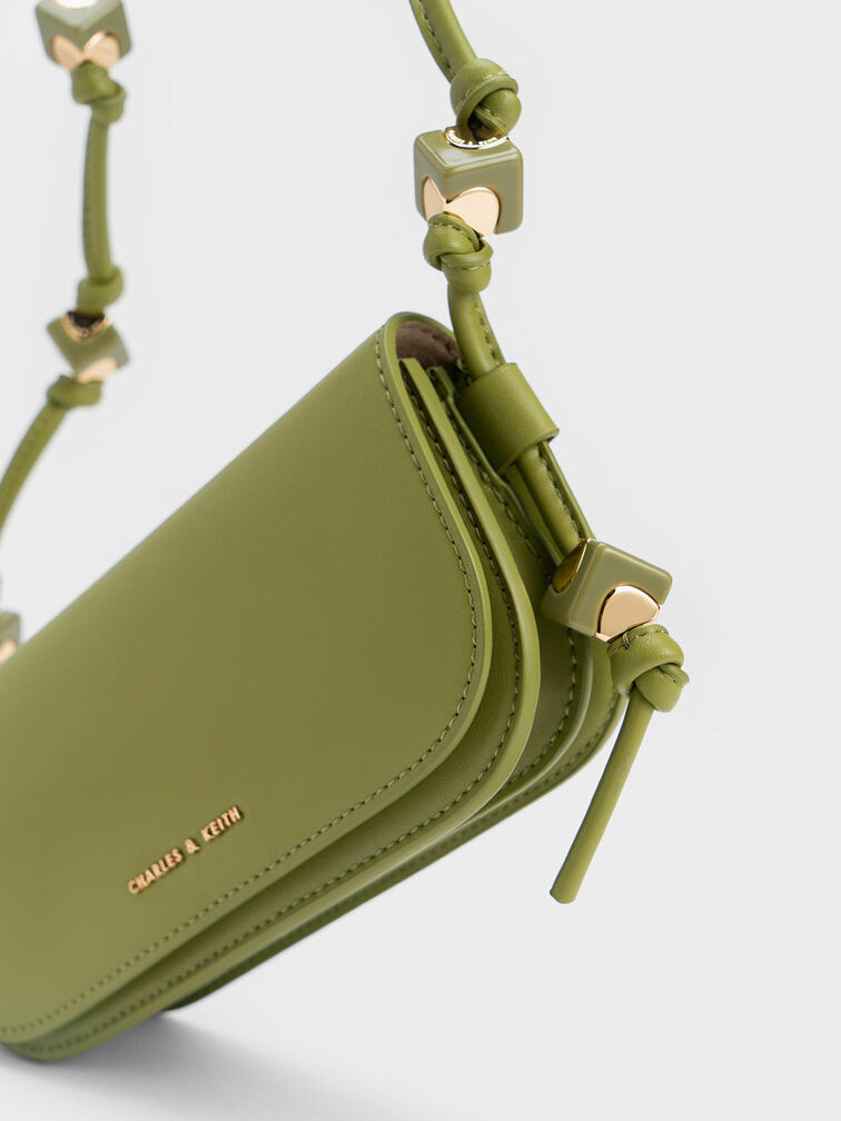 Cube Knotted Elongated Crossbody Bag, Pistachio, hi-res