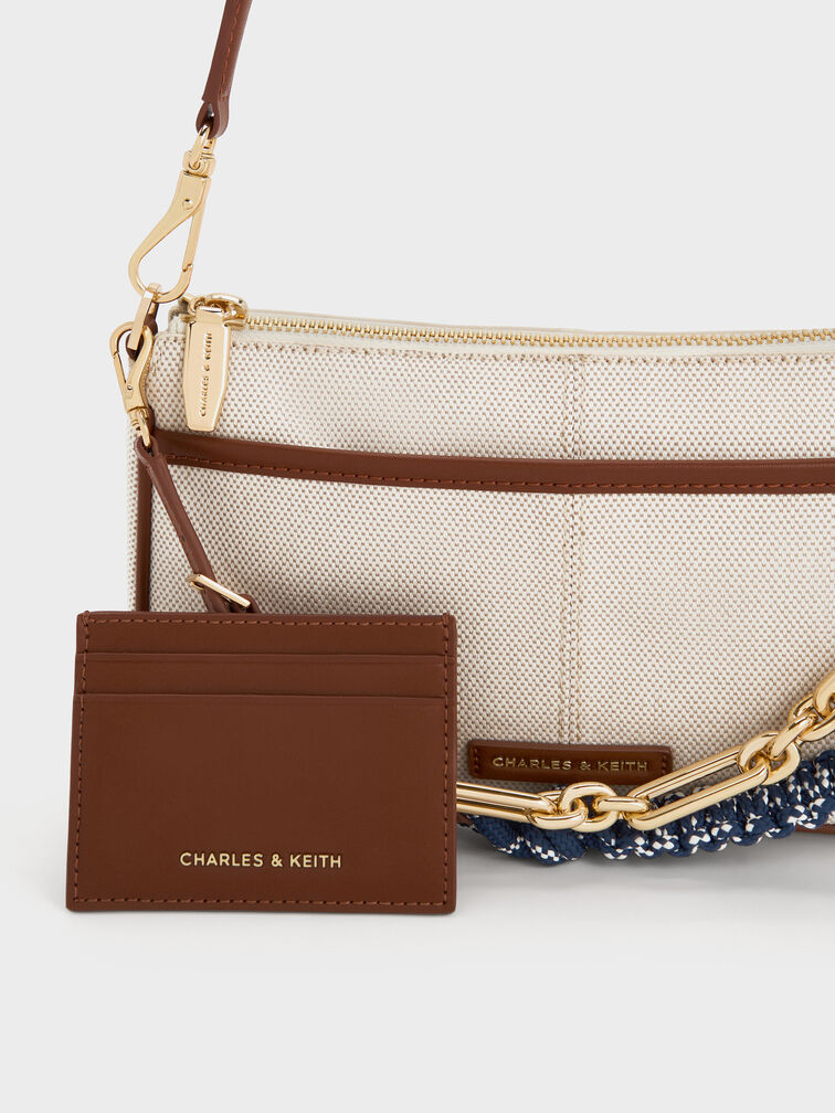 Addison Canvas Knotted-Rope Shoulder Bag, Taupe Canvas, hi-res