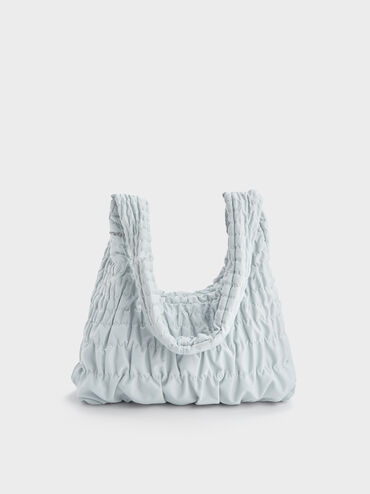 Klio Nylon Ruched Crossbody Bag, Sea Salt Blue, hi-res
