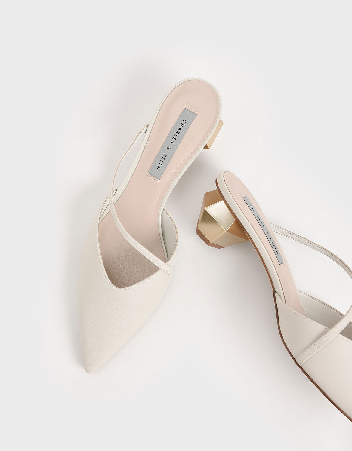 Asymmetric strap heels sale