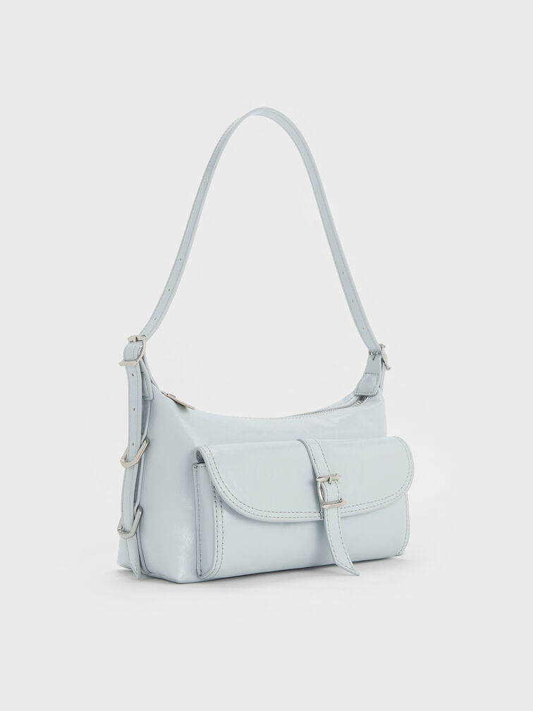 Mini Bryna Belted Hobo Bag, Sea Salt Blue, hi-res
