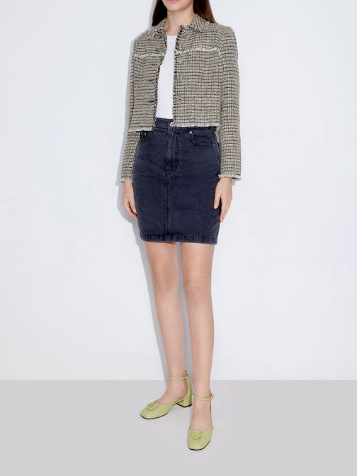 Gabine Leather D'Orsay Pumps, Green, hi-res