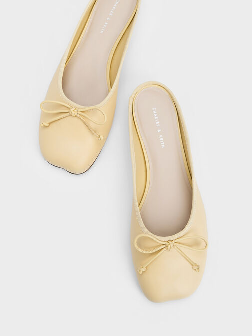 Bow Slip-On Flats, Yellow, hi-res