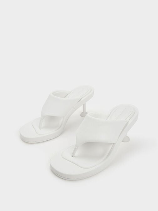 Noemi Spool Heel Sandals, White, hi-res