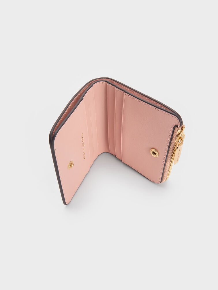 Carteira pequena Keely com z&iacute;per superior, Rosa-claro, hi-res